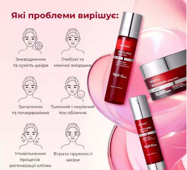 Висококонцентрована ліфтинг-сироватка з PDRN лотоса та екзосомами яблука Medi-Peel Phyto Exosome PDRN Lifting Shot Serum 50ml