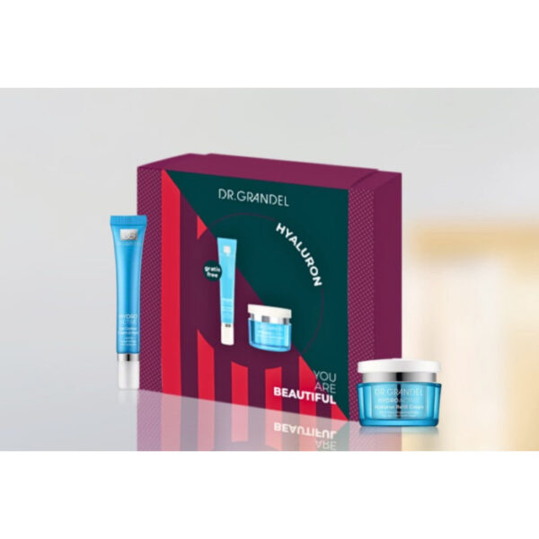 Набір для догляду за обличчям Dr. Grandel Gift Box Hyaluron (Hydro Active Eye Contour Cream Mask 20ml, Hyaluron Refill Cream 50ml)