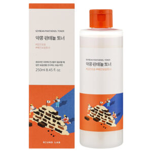 Зволожувальний бар'єрний тонер з екстрактом соєвих бобів та пантенолом, LHA+PHA, керамідами, холестеролом, жирними кислотами Round Lab Soybean Panthenol Toner 250ml