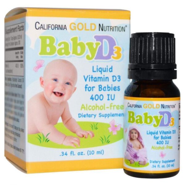 Вітамін D3 в каплях для немовлят California Gold Nutrition, Baby Vitamin D3 Drops 10 ml