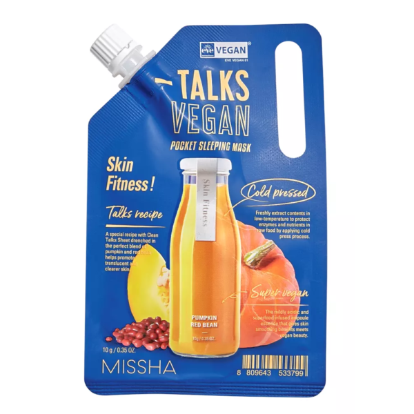 Нічна маска для зволоження та живлення шкіри Missha Talks Vegan Pocket Sleeping Pack Skin Fitness 10 g