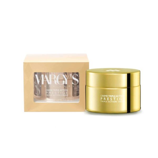 Антивіковий крем потрійної дії з гіалуроновою кислотою, олією абрикосових кісточок, насіння чаю, екстрактом зародків пшениці Margy`s Monte Carlo Prestige Triple Action Cream 50ml