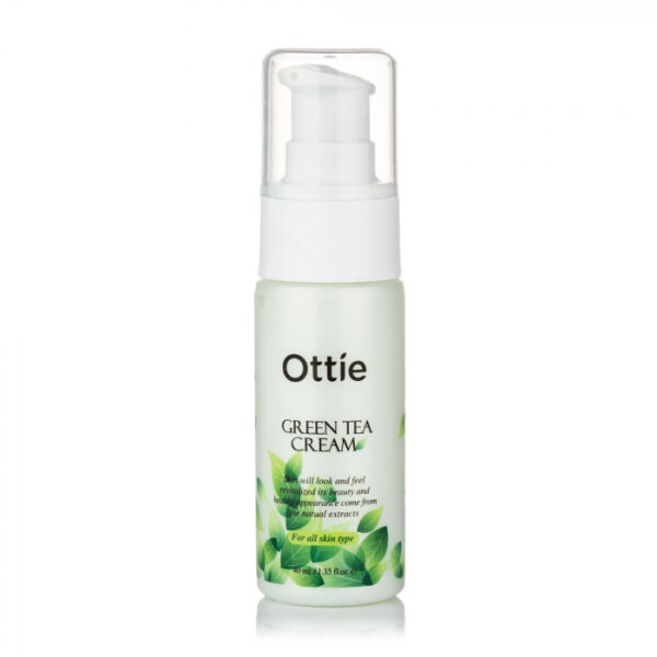 Відновлювальний та зволожувальний крем для шкіри обличчя із зеленим чаєм Ottie Green Tea Cream 40ml