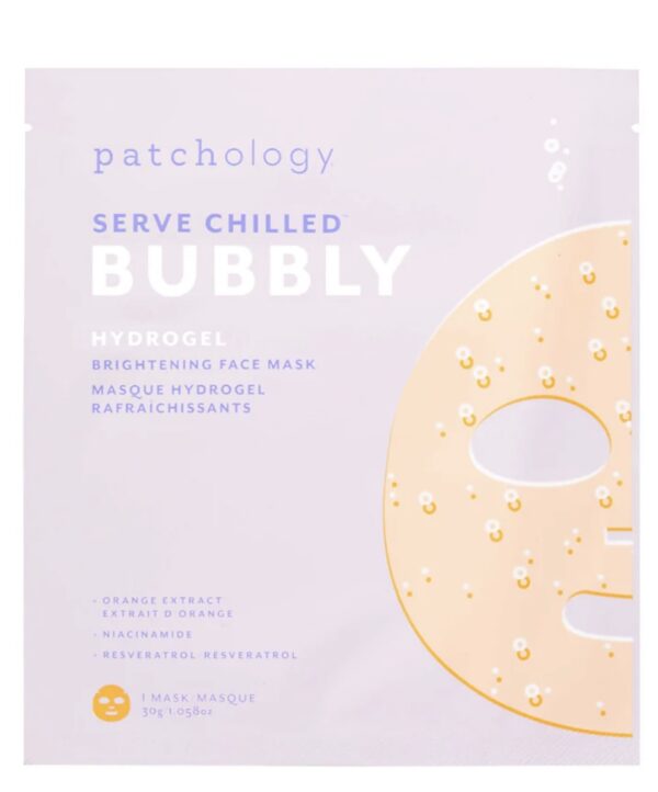 Освітлювальна гідрогелева маска з ресвератролом, екстрактом апельсина, ніацинамідом Patchology Bubbly Hydrogel Face Mask 30g