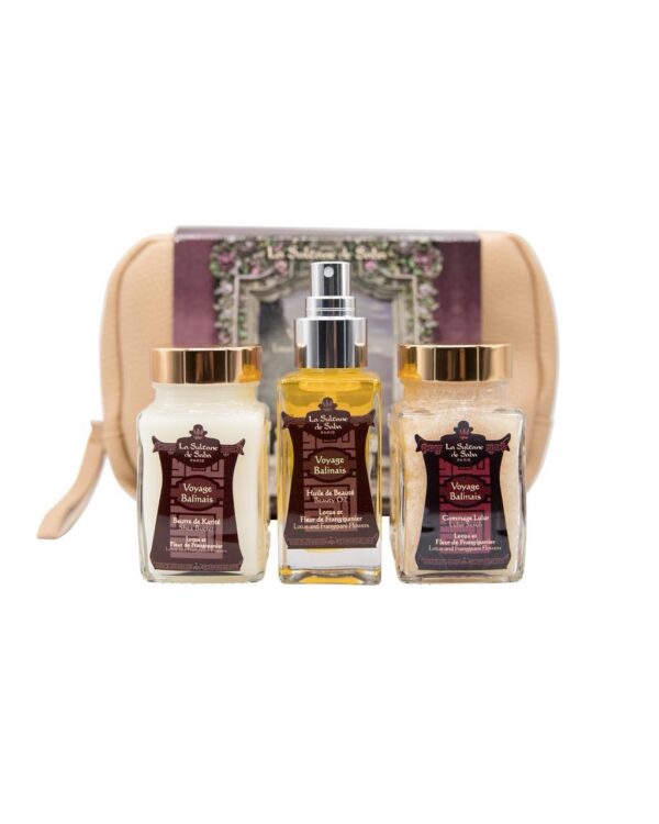 Набір догляду за тілом (олія 50мл, масло каріте 50мл, скраб 100мл) La Sultane De Saba Trousse Voyage Balinais Gift Set