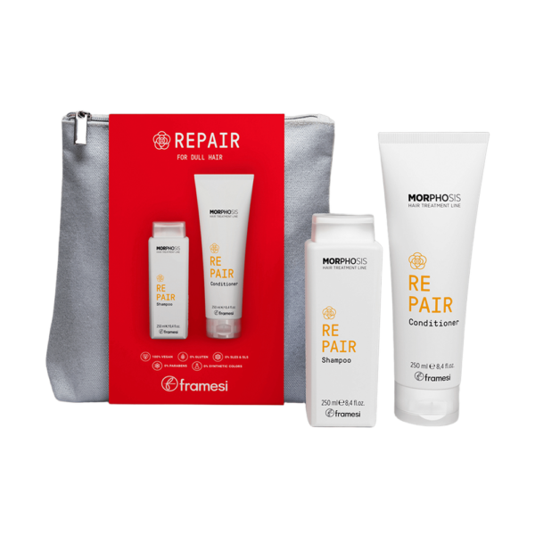 Косметичка з набором для тьмяного, пошкодженого волосся Framesi Kit Morphosis Sparkling Beauty Bag Repair 250ml