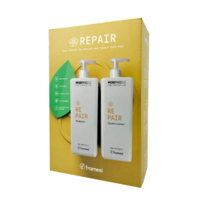 Набір для тьмяного, пошкодженого волосся з рослинними керамідами, мікрокератином Framesi Kit Morphosis Family Pack Repair 1000 ml (Repair Shampoo, Repair Conditioner)