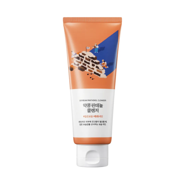 Пінка для умивання з екстрактом соєвих бобів та пантенолом, керамідами, холестеролом, жирними кислотами Round Lab Soybean Panthenol Cleanser 150ml