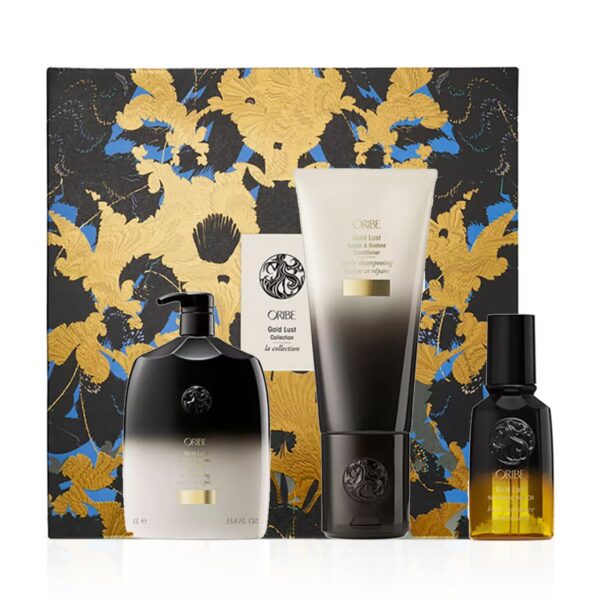 Святковий набір Розкіш золота (шампунь 250мл, кондиціонер 200мл, олія для живлення волосся 50мл) Oribe Gold Lust Collection Set