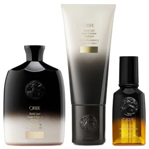 Святковий набір Розкіш золота (шампунь 250мл, кондиціонер 200мл, олія для живлення волосся 50мл) Oribe Gold Lust Collection Set