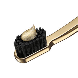 Набір із золотої зубної гель-пасти із частинками найчистішого 24-каратного золота, гіалуроновою кислотою та позолочена ультра м'яка зубна щітка Swiss Smile d’Or Gold