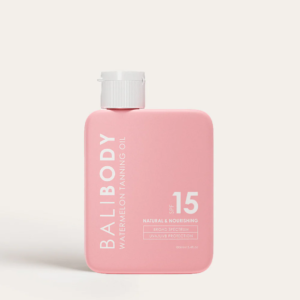 Олія для засмаги з насінням кавуна з фактором захисту від сонячних променів, з олією винограду, кокосу Bali Body Watermelon Tanning Oil SPF6 100ml