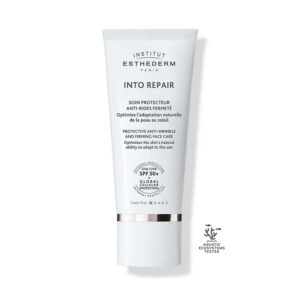Омолоджувальний крем водостійкий містить CW (карнозин, клітинна вода) GCP (вітамін Е, соєві протеїни) Institut Esthederm Into Repair SPF50 Face Care 50ml