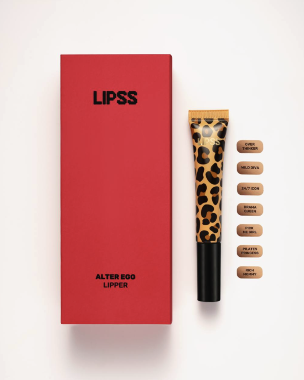 Блиск для губ червоний із золотистим шимером з аплікатором кушон та запахом вишневий брауні LIPSS Lipper-блиск Alter Ego 12ml