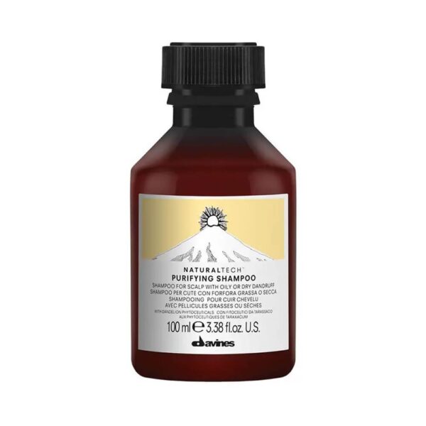 Очищувальний шампунь проти сухої або жирної лупи містить дисульфід селену, екстракт кореня кульбаби Davines Naturaltech Purifying Shampoo 100ml