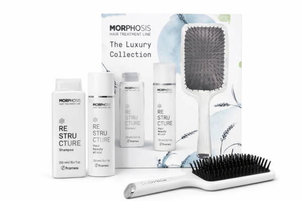 Набір для пошкодженого волосся з ефектом реконструкції Framesi Kit Restructure + Spazzola (Restructure Shampoo, Restructure Restructure Hair Beauty Elixir, Luxury Paddle Brush)