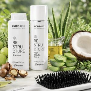 Набір для пошкодженого волосся з ефектом реконструкції Framesi Kit Restructure + Spazzola (Restructure Shampoo, Restructure Restructure Hair Beauty Elixir, Luxury Paddle Brush)