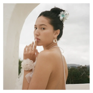 Заколка для волосся (прозора з голубим) EMI JAY Super Bloom Clip in Aqua Pearl