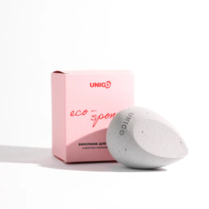 Екоспонж для макіяжу з пудрою кокосу сірий Unico Eco Sponge Soft With Coconut Powder