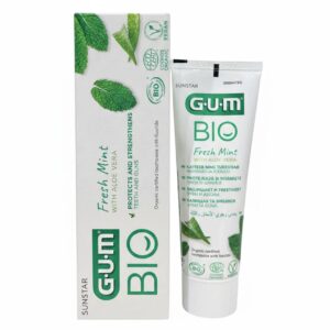 Органічна зубна паста з фтором, екстрактом стевії, листя м'яти та соком листя алое GUM Bio 75ml