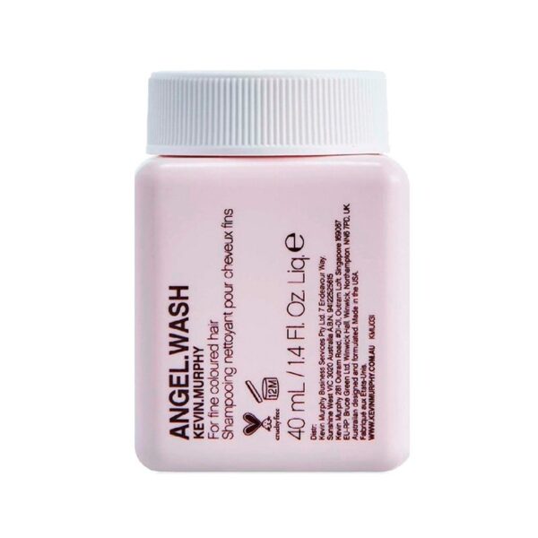 Шампунь для делікатного догляду за кольором, що містить молочні протеїни, гідролізований білок кіноа, екстракт квіток лотоса Kevin Murphy Angel.Wash 40ml