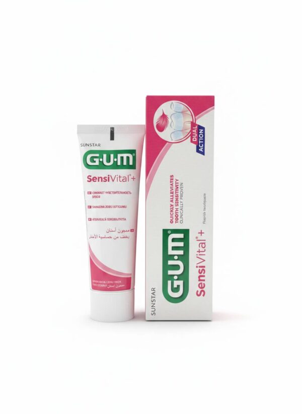 Зубна паста Швидке і тривале зменшення чутливості з калієм нітратом, гідроксиапатитом кальцію, натрієм монофторфосфатом, гесперидином GUM Sensivital+ 75ml