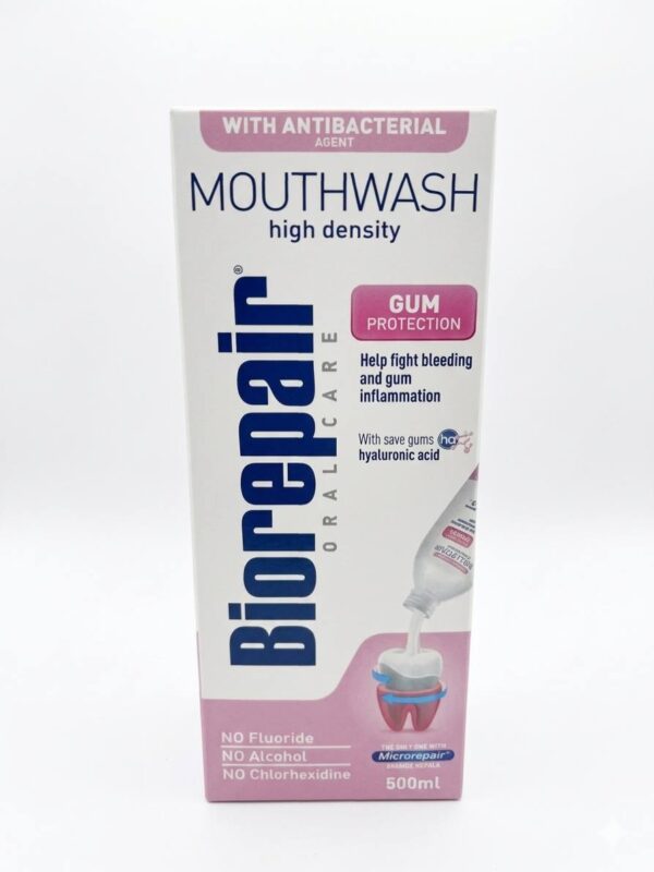 Ополіскувач для ротовоі порожнини Догляд за яснами на основі натуральних компонентів без фтору та спирту BioRepair Gum Protection Mouthwash 500ml