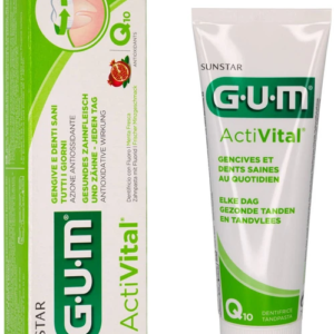 Зубна паста з антиоксидантами, коензимом Q-10, екстрактом граната, імбиру, натрієм фторидом 0,32% GUM Activital 75ml