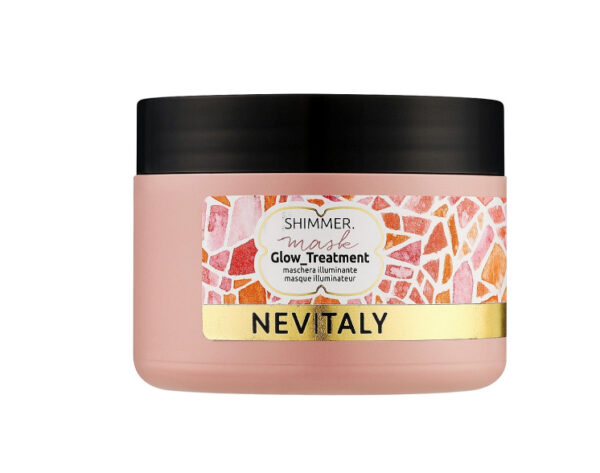 Маска для гладкості та відновлення волосся з екстрактом бамбука, олією льону, аргани, пантенолом, вітаміном Е Nevitaly Shimmer Glow Treatment Mask 250ml