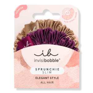 Резинка-браслет для волосся коричнева, фіолетова Invisibobble Sprunchie Slim The Snuggle Is Real 2шт