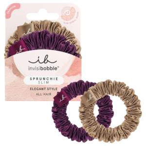Резинка-браслет для волосся коричнева, фіолетова Invisibobble Sprunchie Slim The Snuggle Is Real 2шт