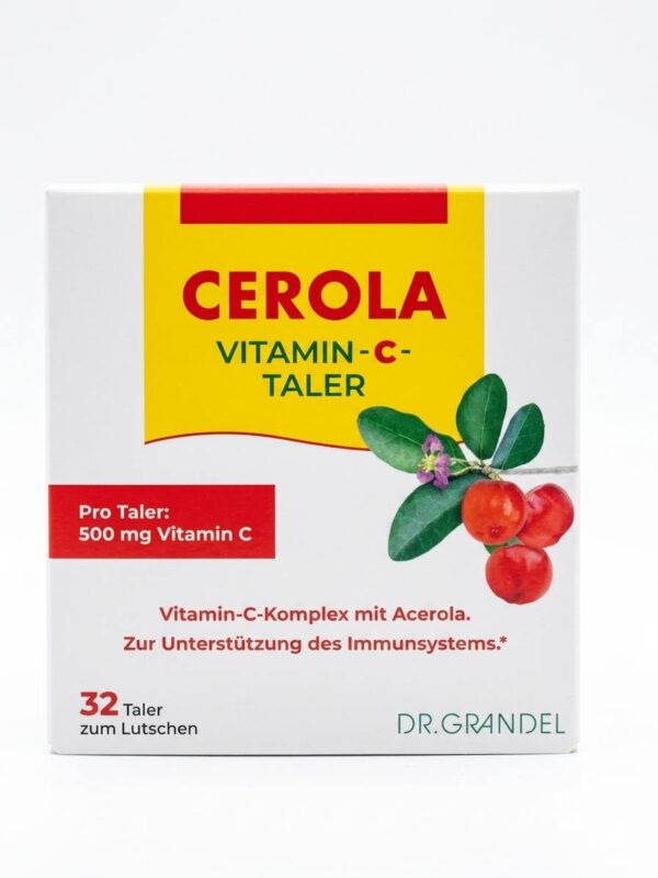 Комплекс вітаміну C з ацеролою (500 мг вітаміну C на талер) Dr Grandel Cerola Vitamin-C-Taler 32 stuck
