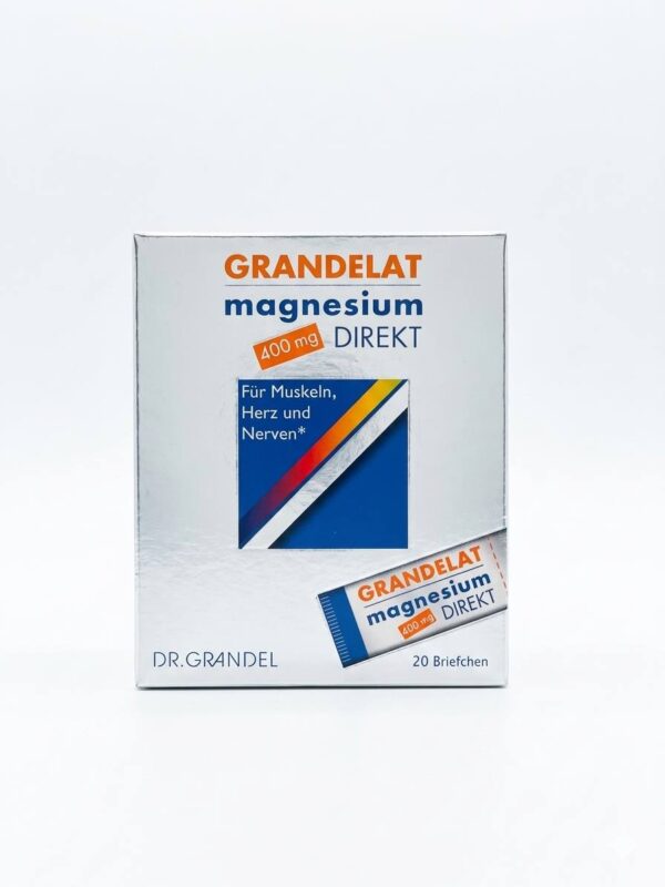 Гранделат магній для нормальної роботи м'язів, серця та нервів Dr Grandel Grandelat Magnesium Direkt 400 mg 20 саше
