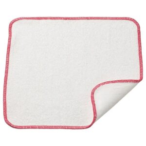 Кухонна серветка для посуду біла з червоним обідком 25x25 cm IKEA HILDEGUN 904,840,36