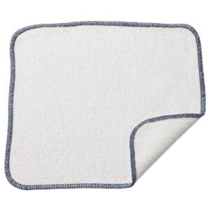 Кухонна серветка для посуду біла з синім обідком 25x25 cm IKEA HILDEGUN 904,840,41