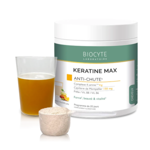 Дієтична добавка на основі кератину з екстрактом хвоща для збільшення об'єму, стимулювання росту волосся, проти ламкості нігтів Biocyte Keratine Max 240g