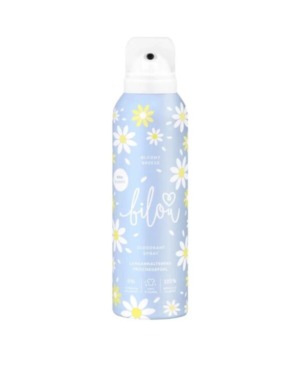 Дезодорант-спрей з пудрово-свіжим ароматом квітів та бобами тонка Bilou Deodorant Spray Bloomy Breeze 150ml