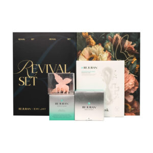 Косметичний набір (гелеві патчі під очі, кушон, заспокійлива маска, заколка-метелик, коробка) REJURAN Revival