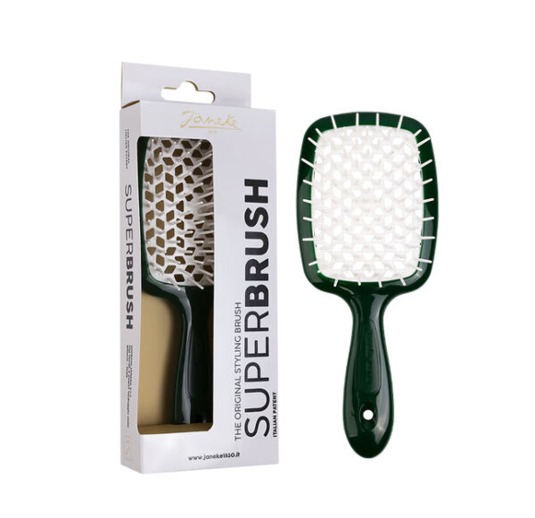 Щітка для волосся JANEKE SUPERBRUSH смарагдова з білим