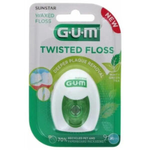 Зубна нитка зі смаком м'яти вощена GUM Deepclean Twisted floss 30 m